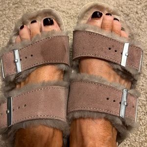 Birkenstock, Lavender, Arizona, Suede, Shearling, size 6.5, 37, Used, Worn